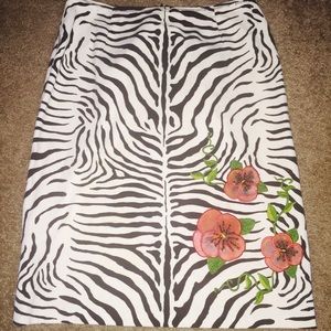 Vintage - Animal Print Pencil Skirt w/beads