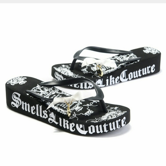 Juicy Couture Wedge Heel Flip Flop Sandals