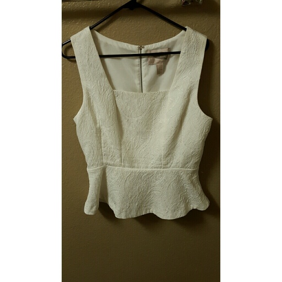 White peplum top