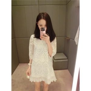 💗White lace dress