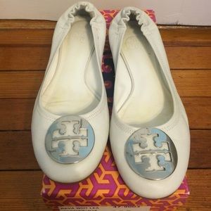 Tory burch white reva flats size 8.5