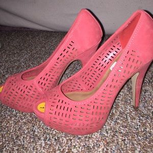 Coral colored high heels