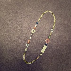 Browns/Goldtone statement necklace