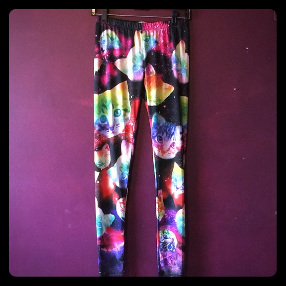 Kitty Galaxy Leggings! New Without Tags! - Picture 1 of 2