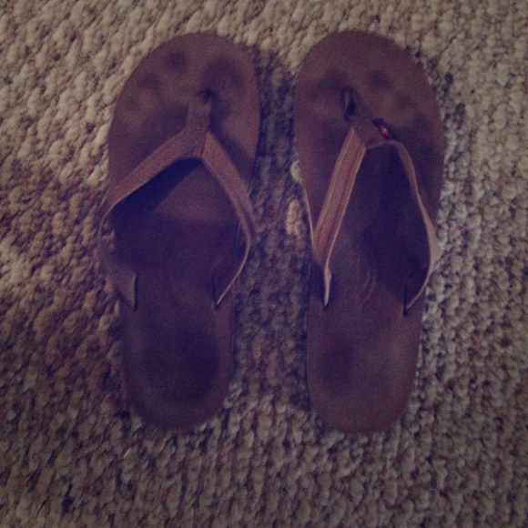 Rainbow flip flops