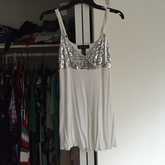 INC white with sequins top