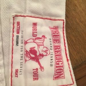 True Religion distressed cropped jeans