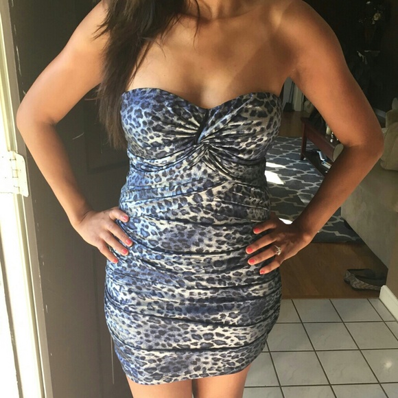 Grey and Silver cheeta print dress - Picture 3 of 3