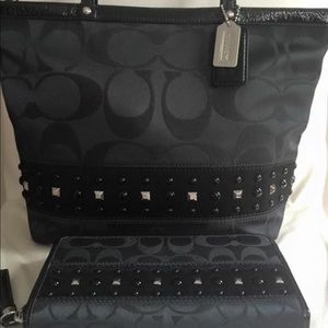 Coach Rare studded Tote and wallet