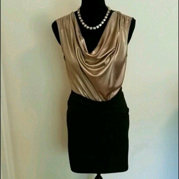 Gold and black dress - Picture 3 of 4