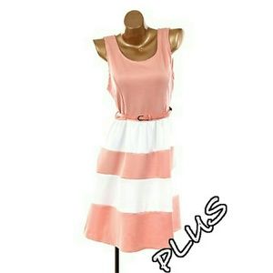 Peach and white dress