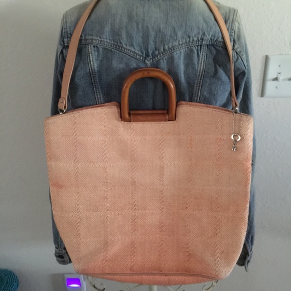 Ombré large Fossil straw tote