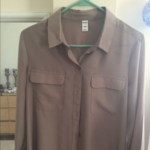 Worn once! Old navy medium long button down shirt.