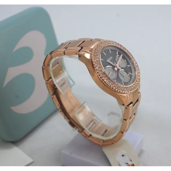 SOLD--Fossil Rose Gold Stella Chrono Watch - Picture 4 of 4