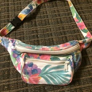 Colorful jungle print fanny pack