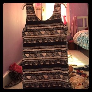 Black and white tribal tank