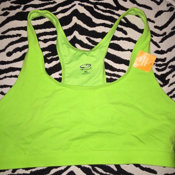Champions Lime Green Cotton Sport Bra
