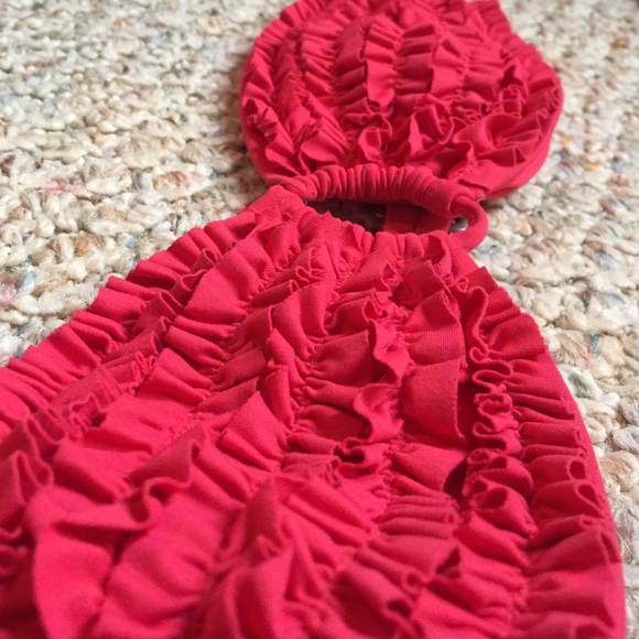 Red Ruffle Bikini - Picture 2 of 4