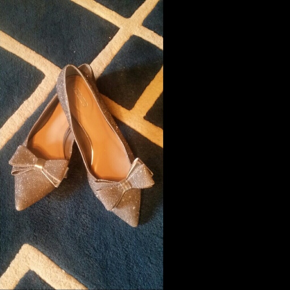 Silver shimmer flats