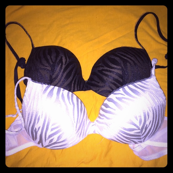 Black and white push up bras