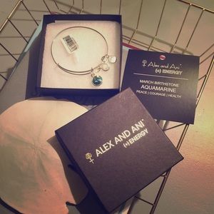 Silver Aquamarine Alex & Ani Bracelet! $23! Read!!