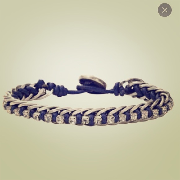 Fossil leather rhinestone bracelet 💎 - Picture 1 of 3