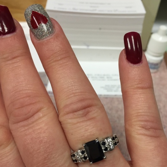 2xHP 🎉🎁 Blk & White Sapphire Ring 18kt GF - Picture 3 of 4