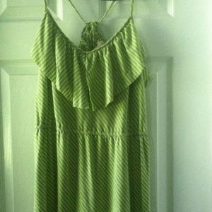 Lime and gray super cute flounce cinched dress🍉