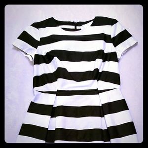 Striped pleated dress
