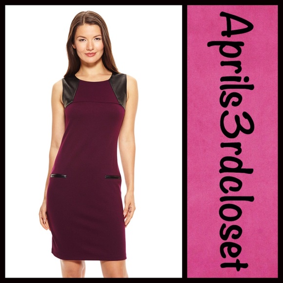 ❗️1-HOUR SALE❗️DRESS Black Faux Leather Trim - Picture 3 of 6