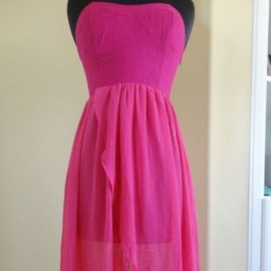 Keepsake hot pink corset bustier prom dress