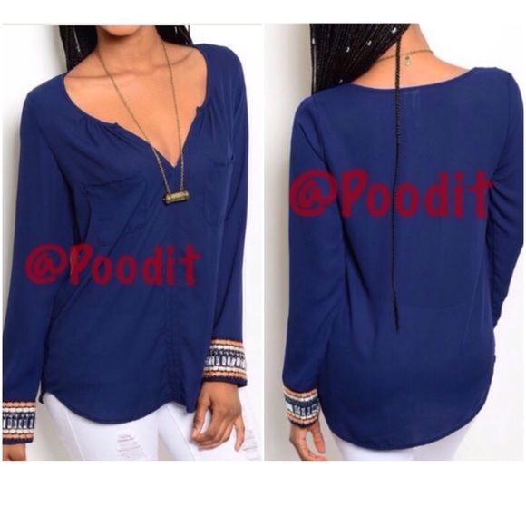 🎉🎊HP🎊🎉blue beaded cuff top S M L - Picture 2 of 3