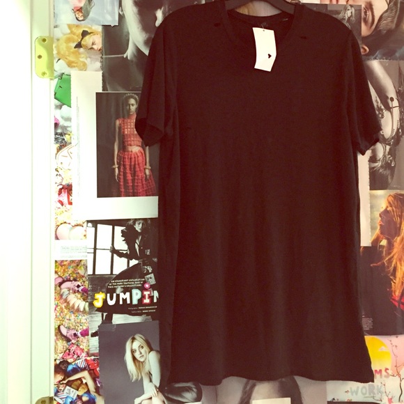 NWT Distressed Oversized Brandy Tee