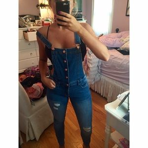 Love Fire ripped overalls