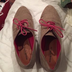 Pink and gray oxfords