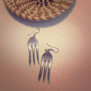 Silver Fork Earrings