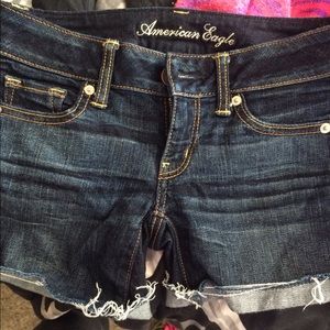 American eagle longer jean shorts