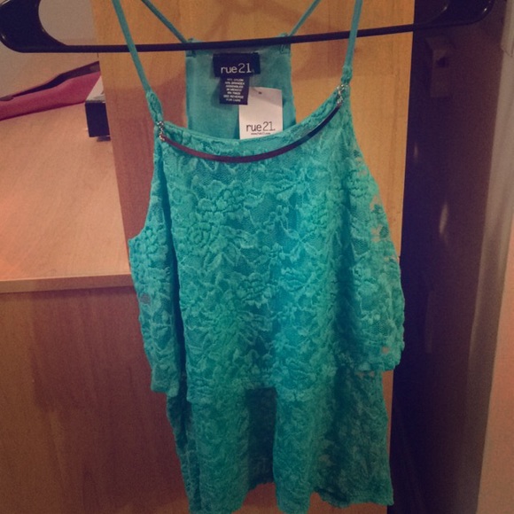 Lacey blue tank top