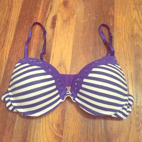 Candie's Navy and White Striped Bra - Picture 1 of 1