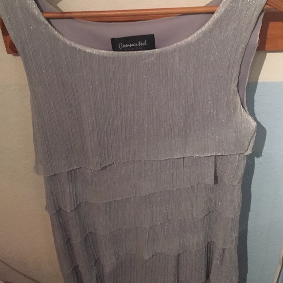 Silver Layered Cut Flapper Dress - Picture 2 of 2