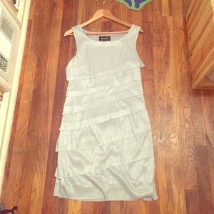 Silver Layered Cut Flapper Dress