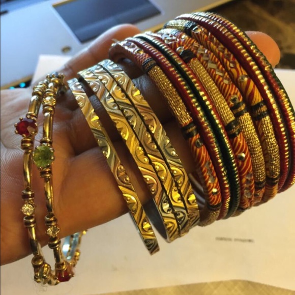 14 metal bangles set