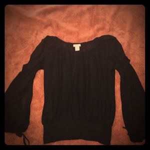 Black long sleeved summer blouse