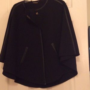 Trina Turk black ponte cape one size never worn