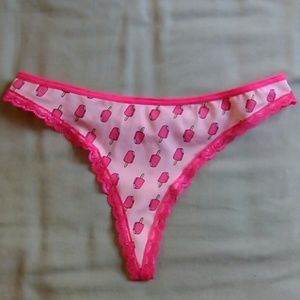 Pink ice cream triple string thong