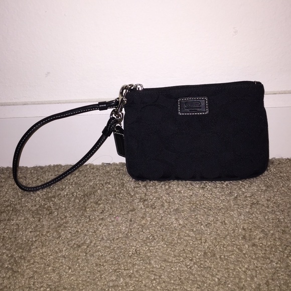 Coach mini black wristlet clutch