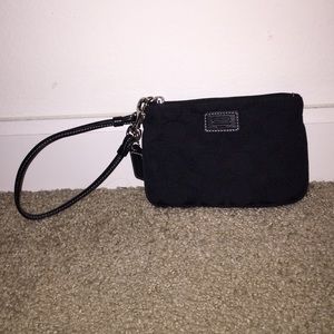 Coach mini black wristlet clutch