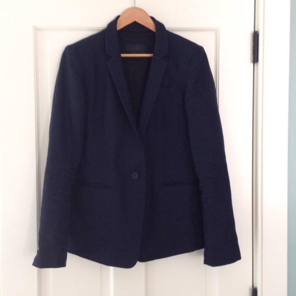 J. Crew Linen Regent Blazer in Navy