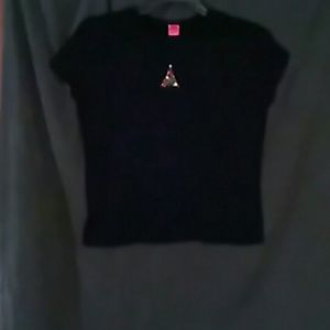 Black short sleeve top