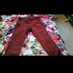 Merlot colored brocade pants